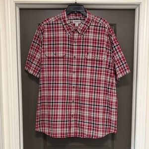 Carhartt relaxed fit red plaid button down shirt XXL